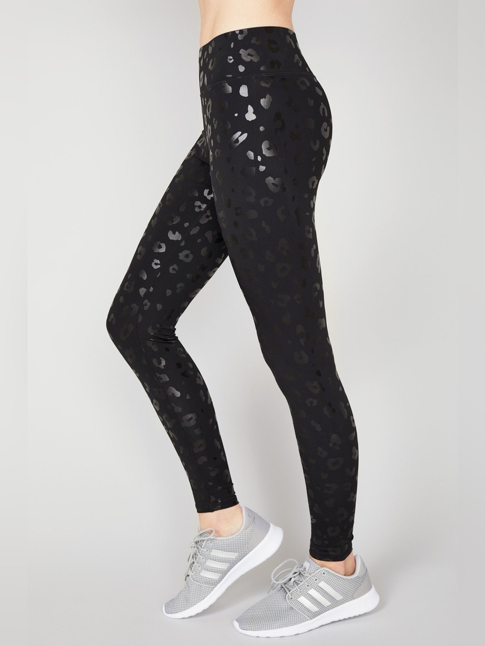 NWT TEREZ Black Cheetah Foil Tall Band Leggings